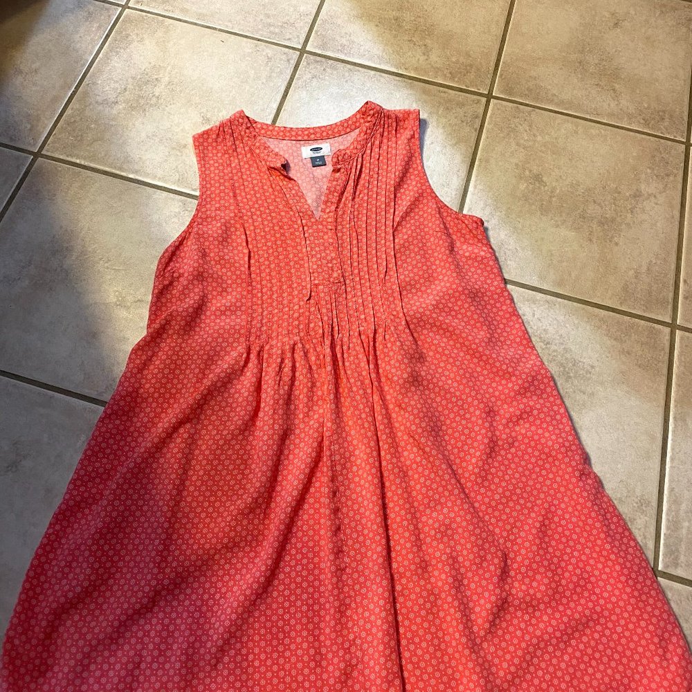 Old Navy Coral & White Dress